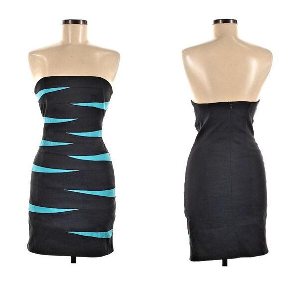 Vintage 90s y2k Jessica McClintock Mini Dress Formal Strapless Trashy 6 Petite - Picture 12 of 14